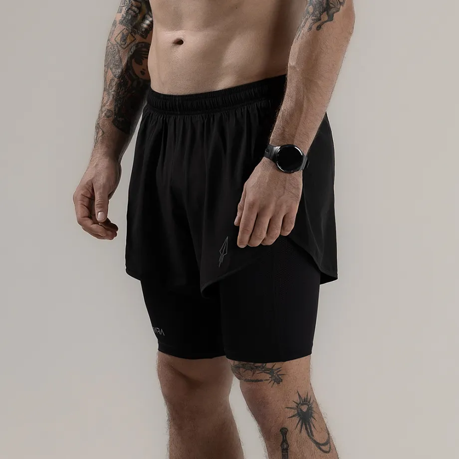 Шорты 2 в 1 REFLECTIVE BLACK