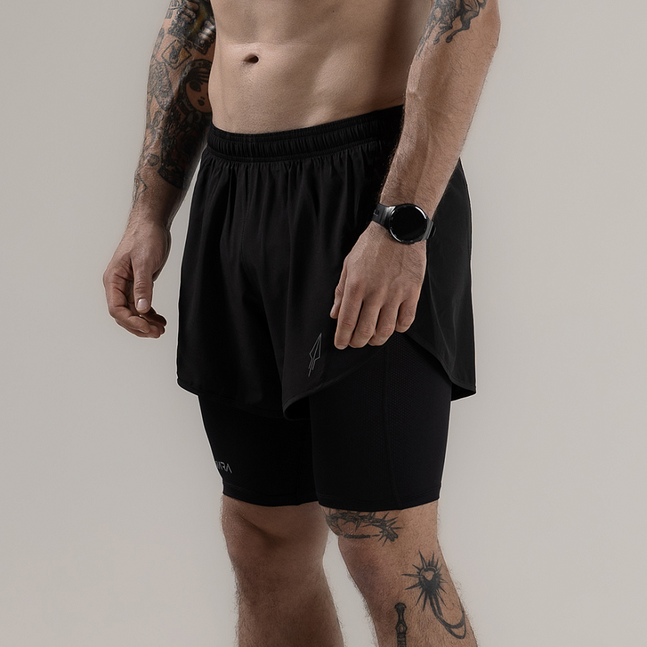 Шорты 2 в 1 REFLECTIVE BLACK