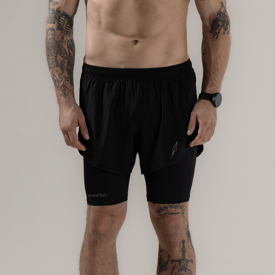 Шорты 2 в 1 REFLECTIVE BLACK